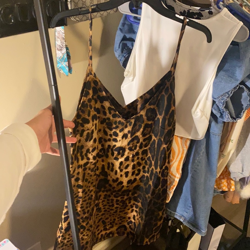Silky cheetah print dress